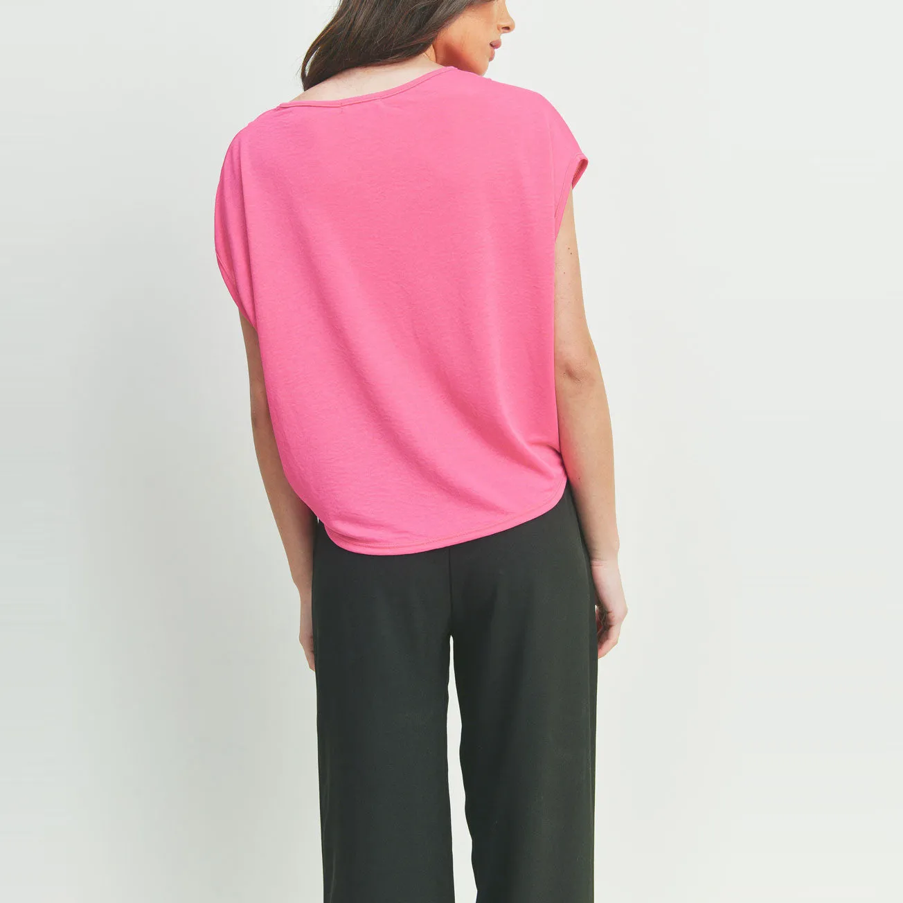Draped Surplice Knit Top