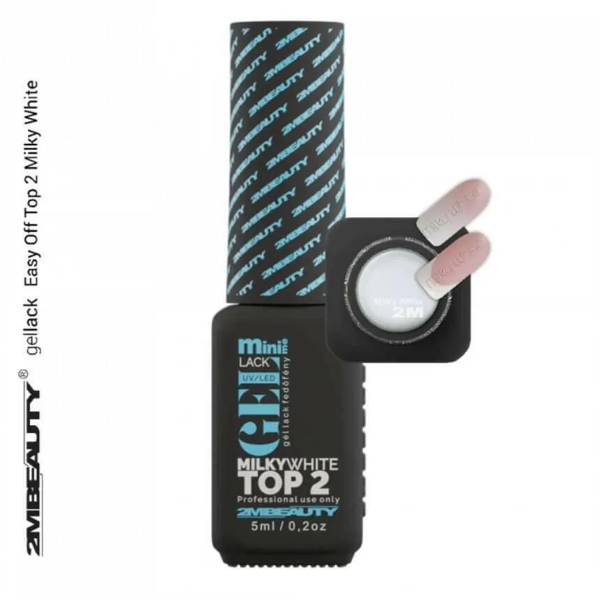 Easy Off Milky White Mini Top Gel by 2MBEAUTY