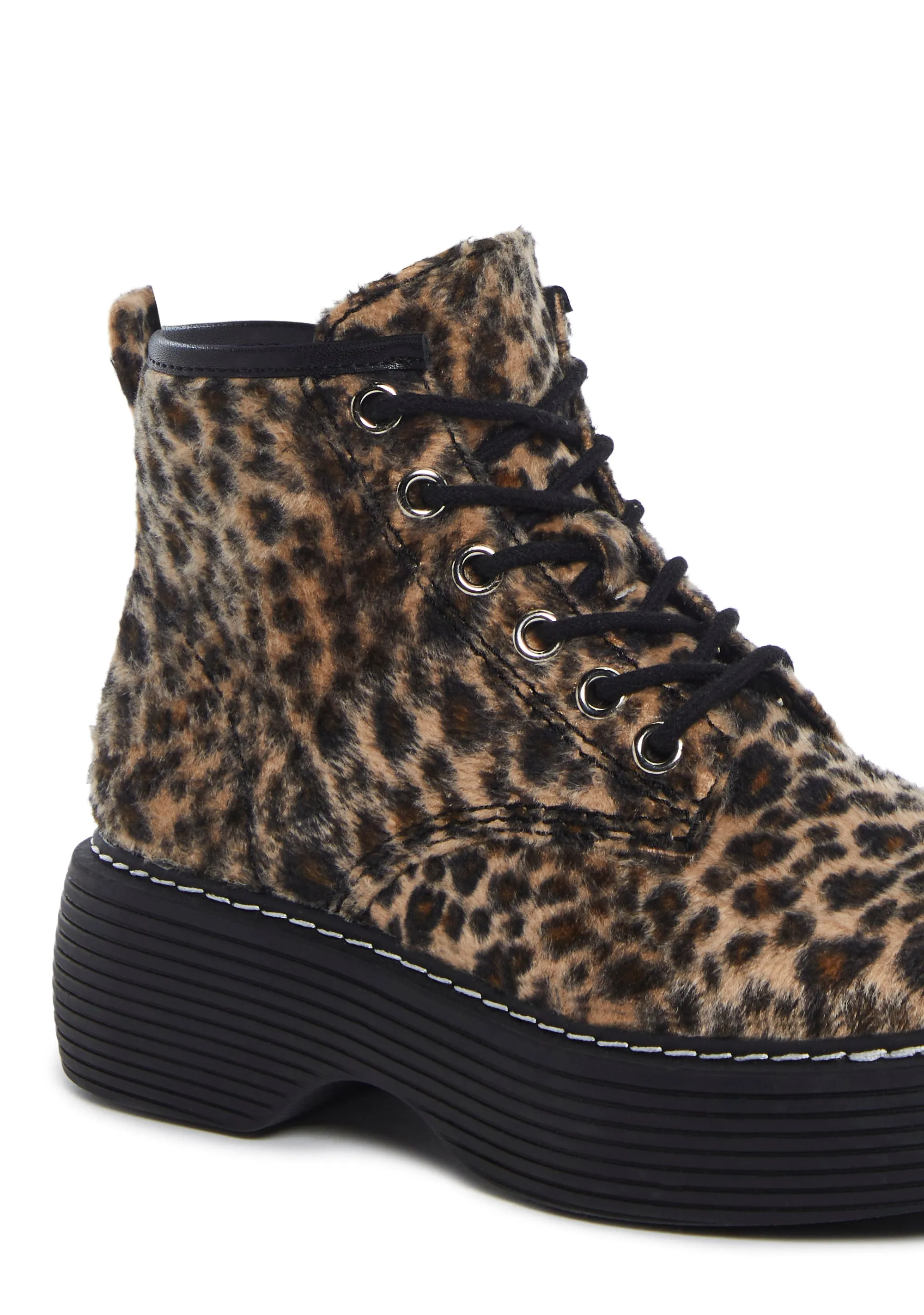 Edgy Anarchy Ankle Booties - Leopard