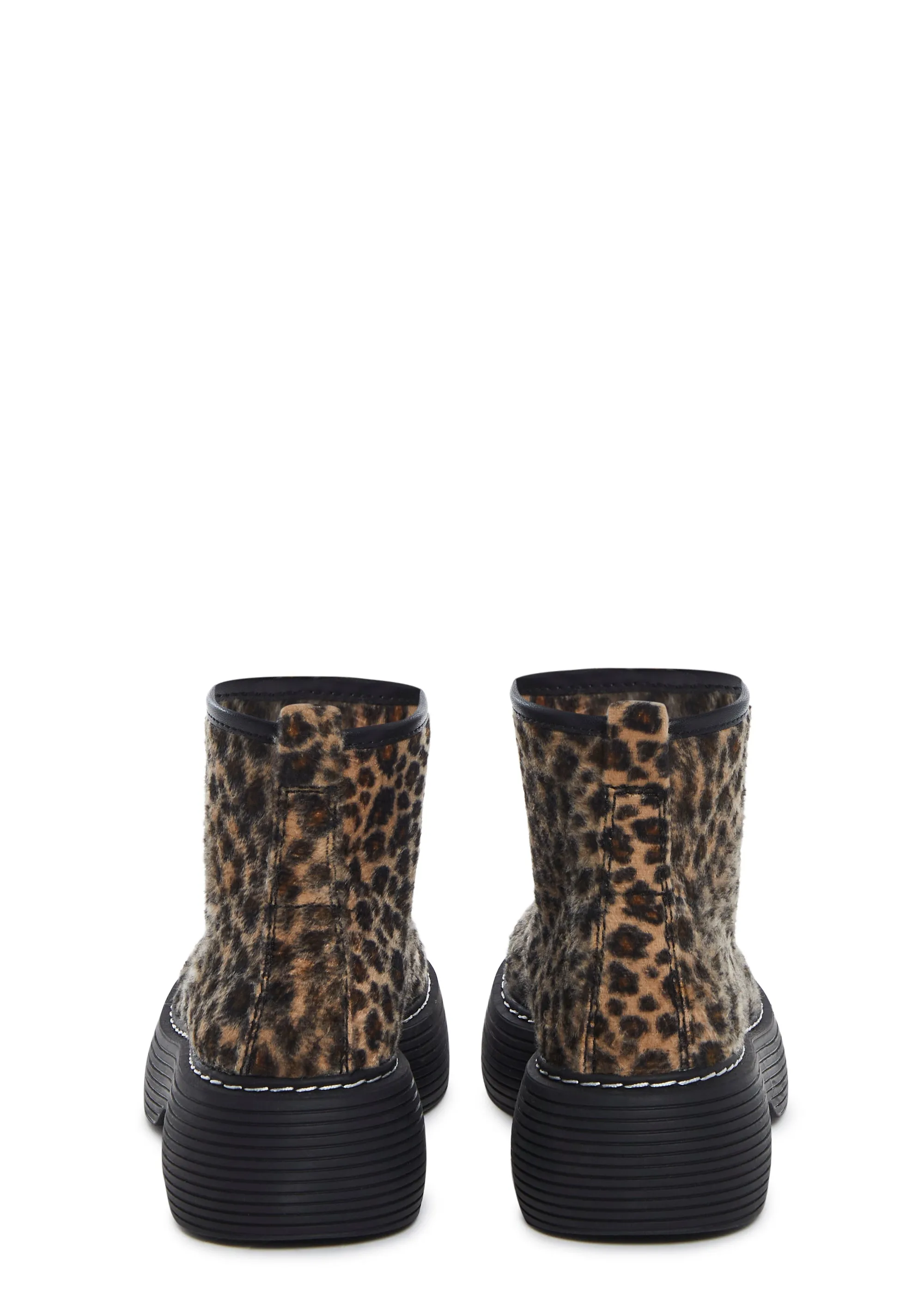 Edgy Anarchy Ankle Booties - Leopard