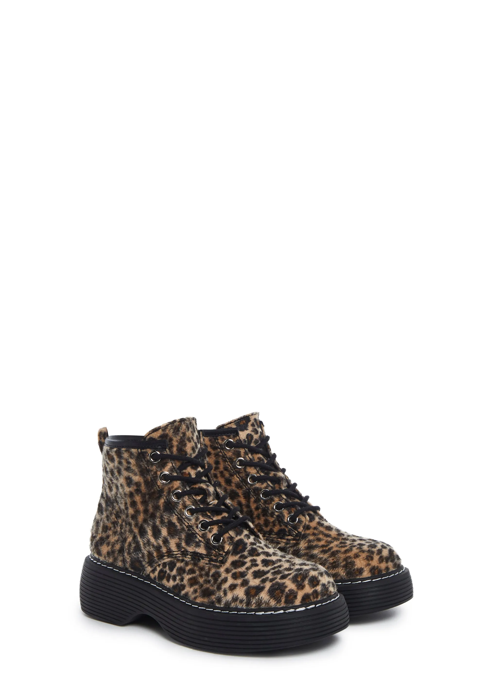 Edgy Anarchy Ankle Booties - Leopard