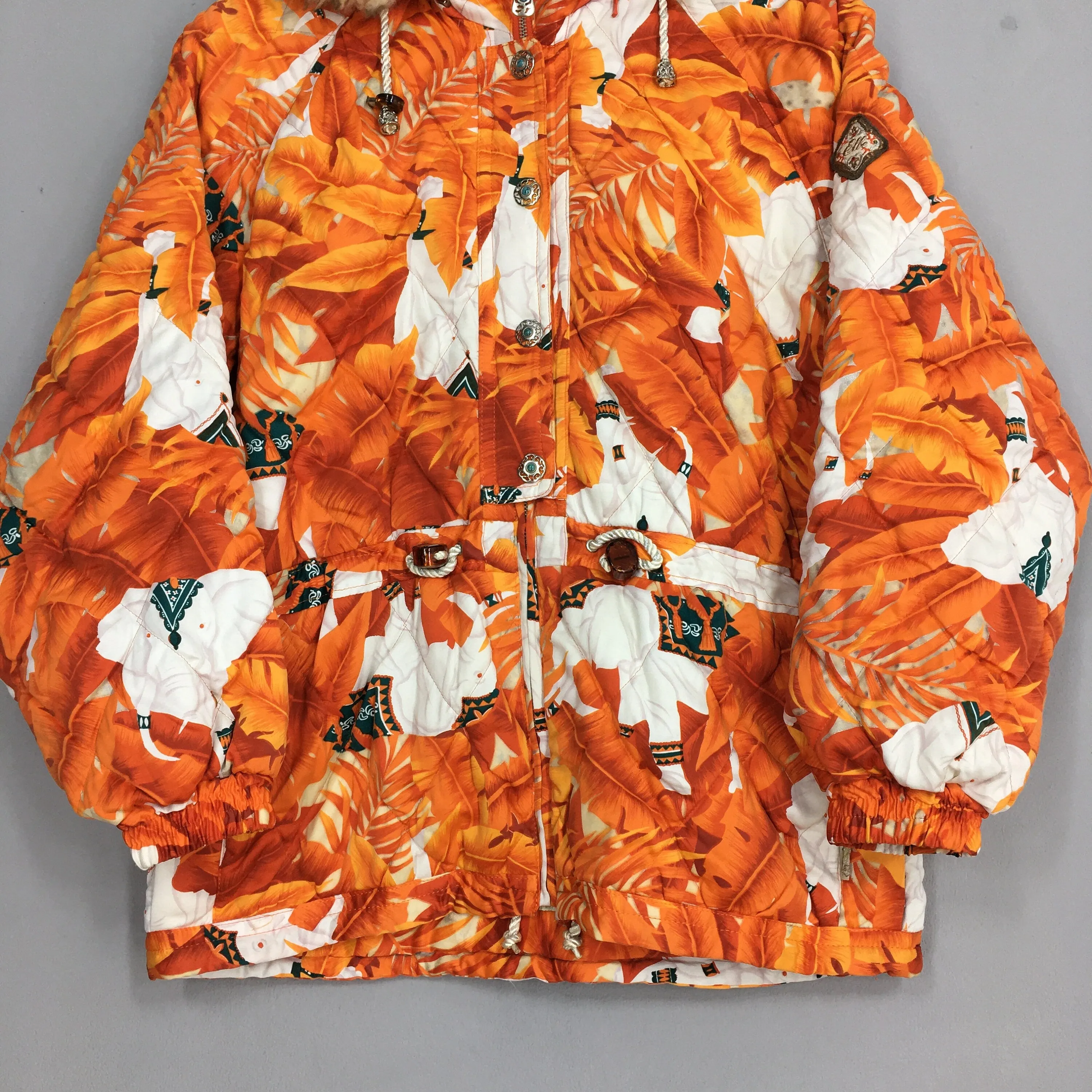 Elbe Japan Pop Art Multicolor Floral Ski Wear Jacket Medium