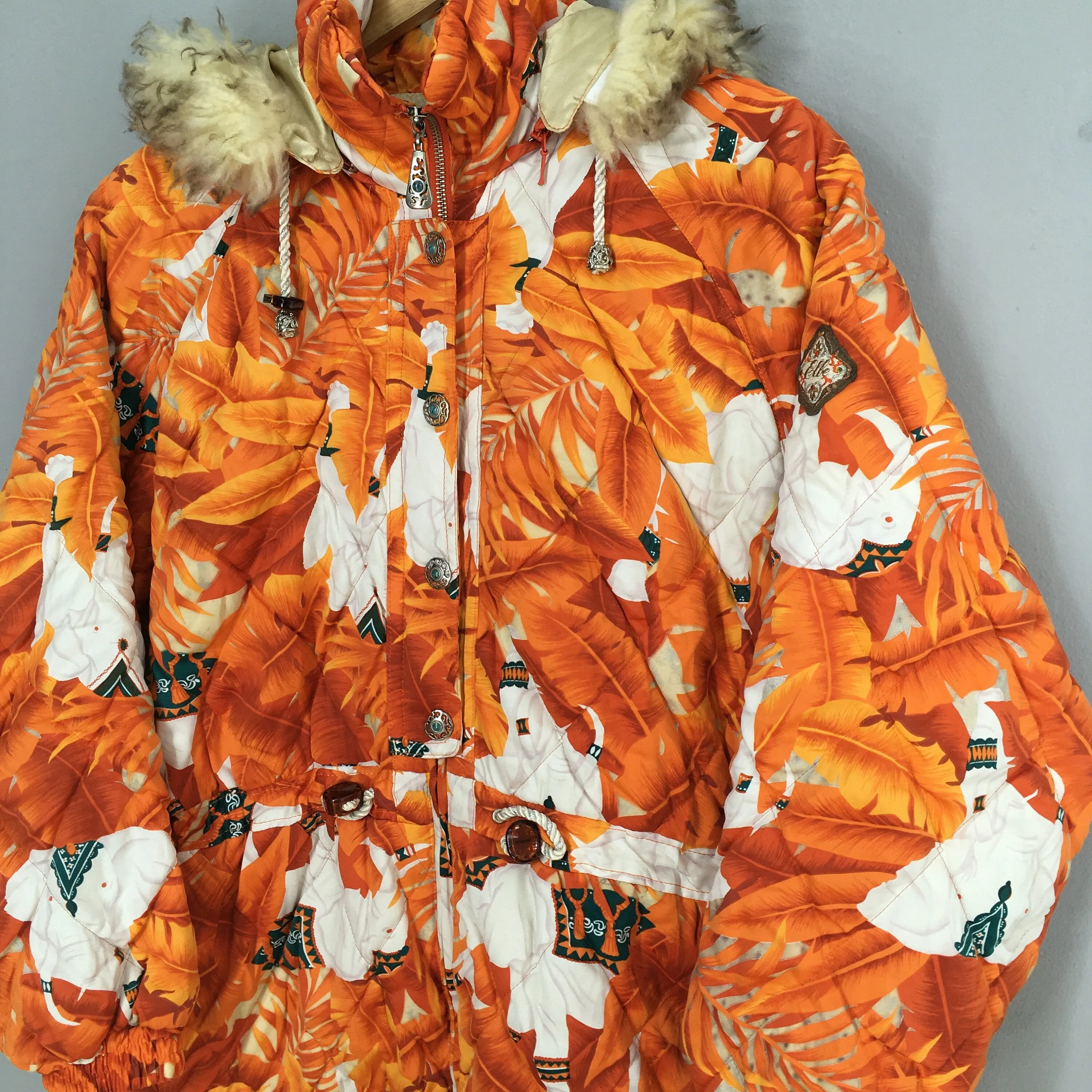 Elbe Japan Pop Art Multicolor Floral Ski Wear Jacket Medium