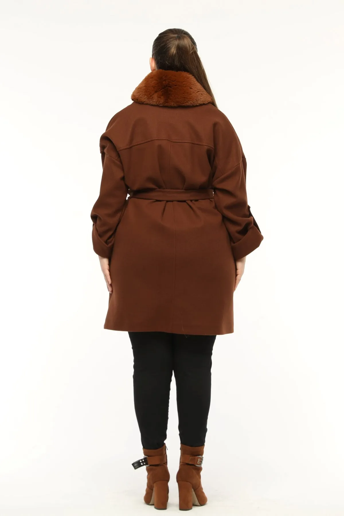 ERC Fux Fur Coat Brown