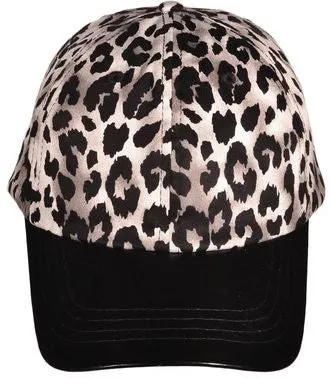 Fashion Leopard Print Leather Bill Baseball Cap