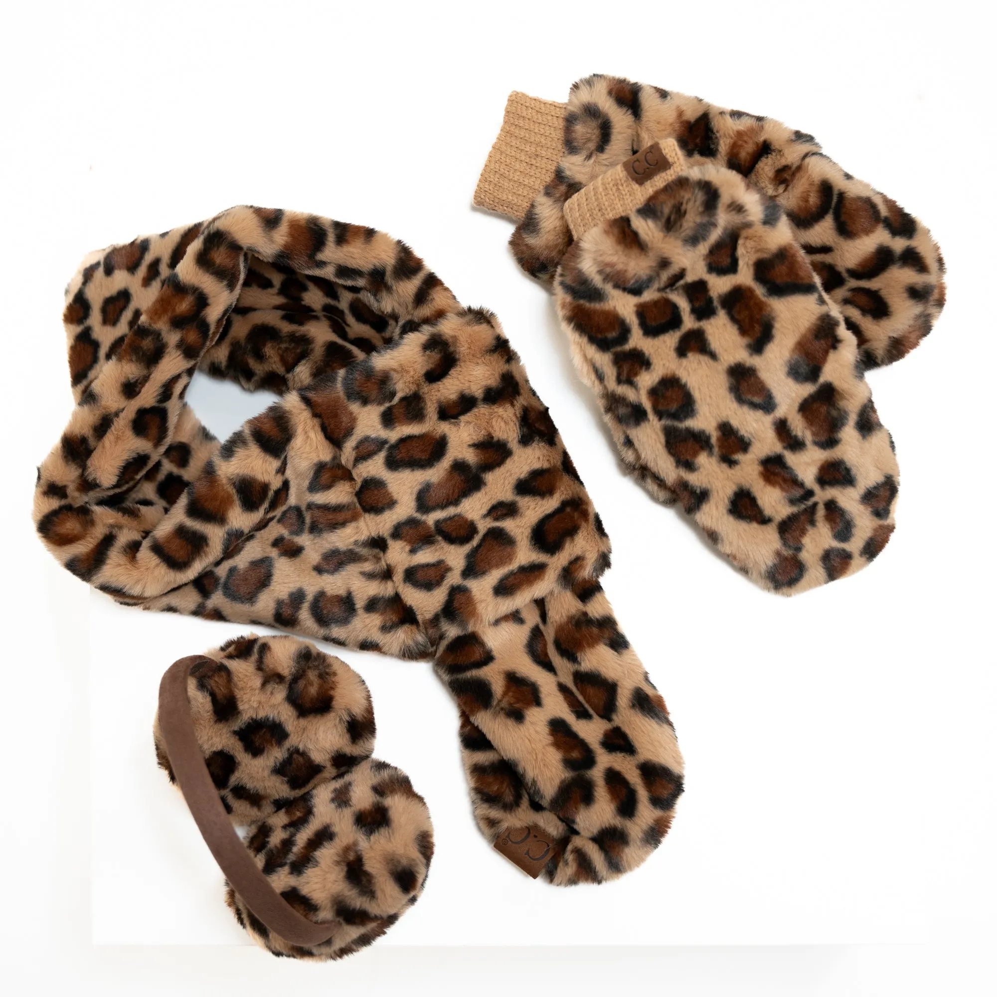 Faux Fur Leopard Scarf