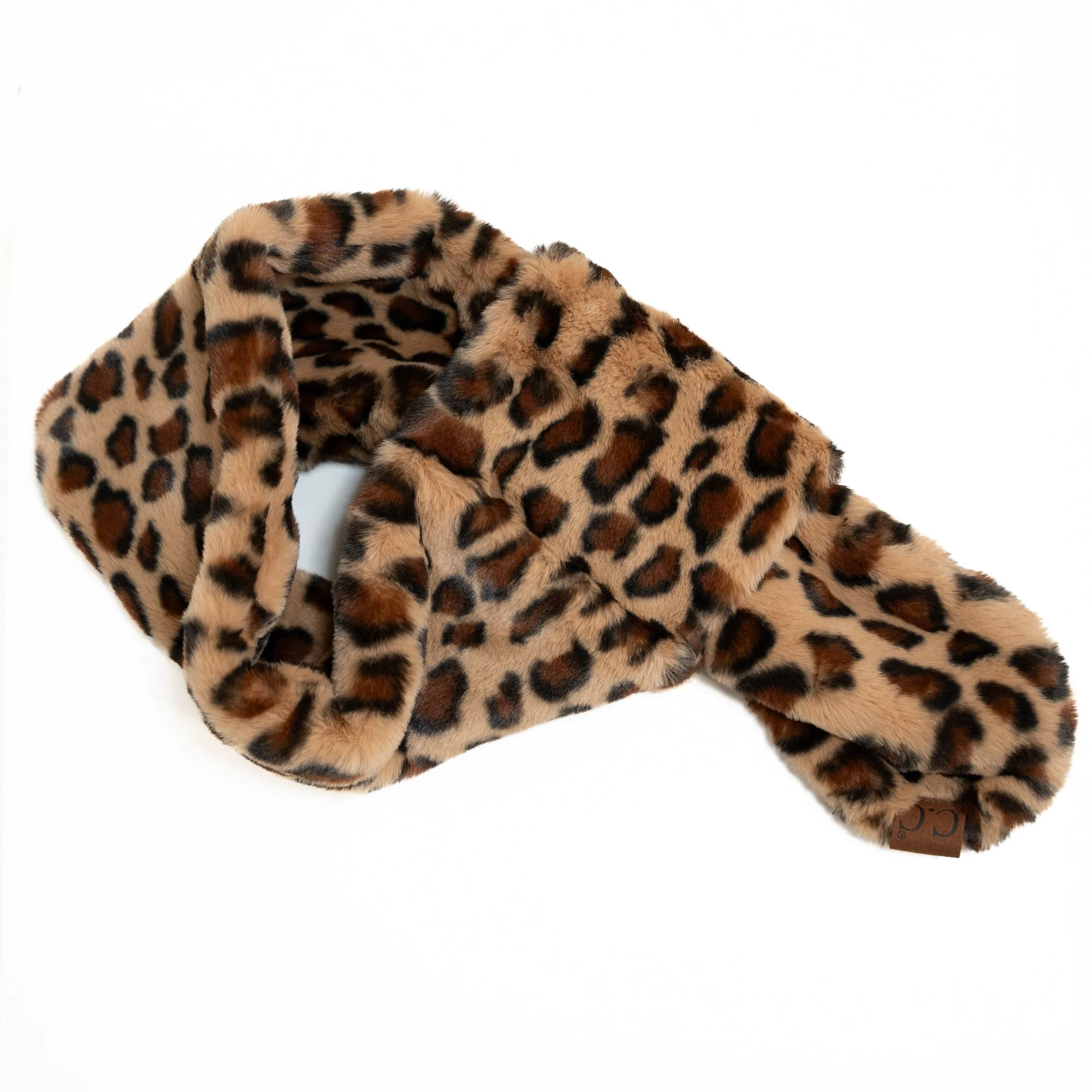 Faux Fur Leopard Scarf