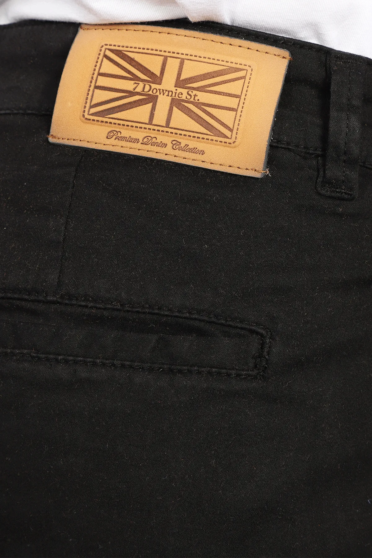 Flat Front Stretch Pants in Black