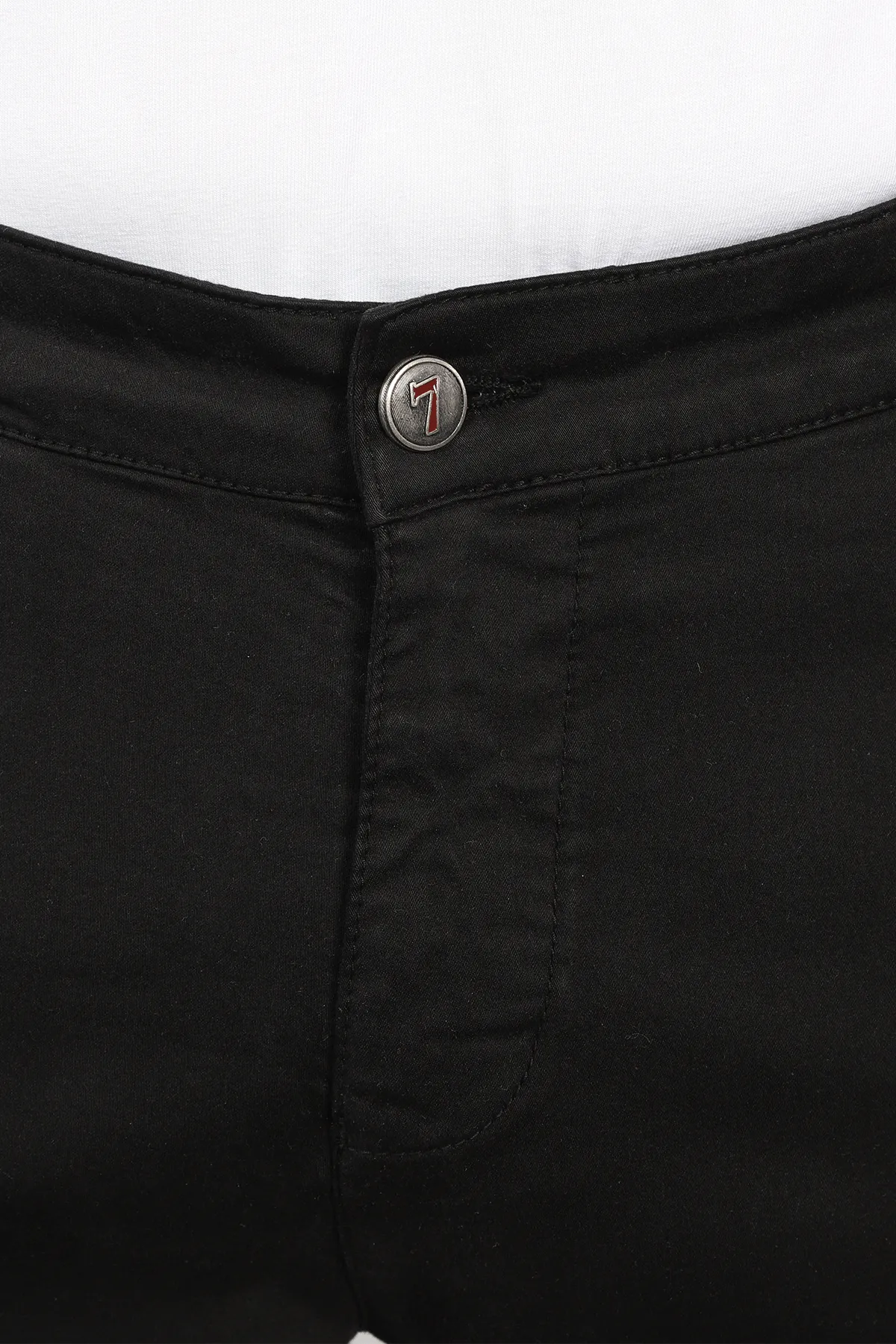 Flat Front Stretch Pants in Black