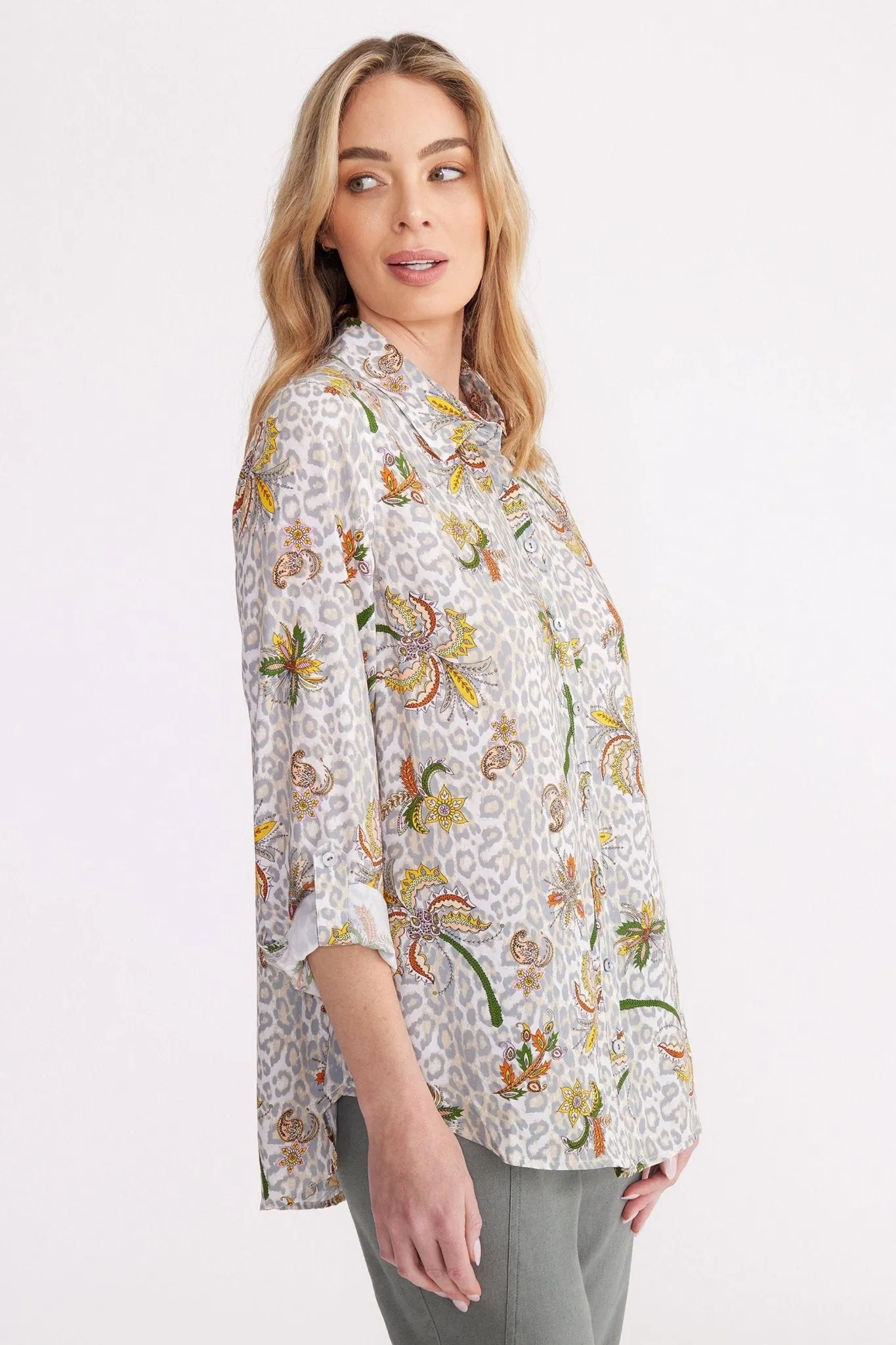 FLOWER LEOPARD SHIRT - YT24S4022