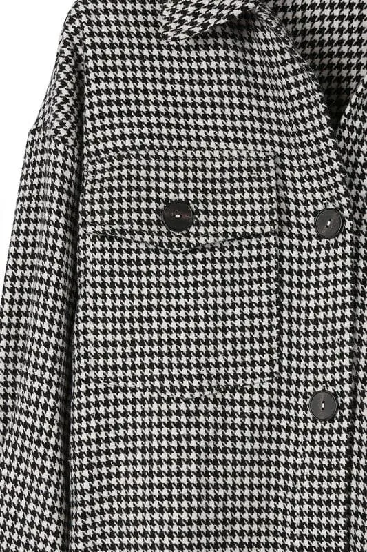 For The Glory Houndstooth Long Shacket