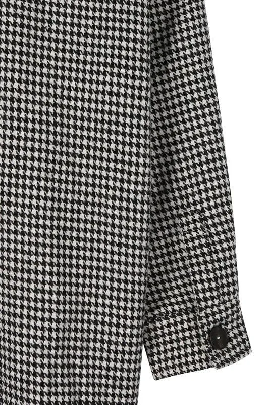 For The Glory Houndstooth Long Shacket