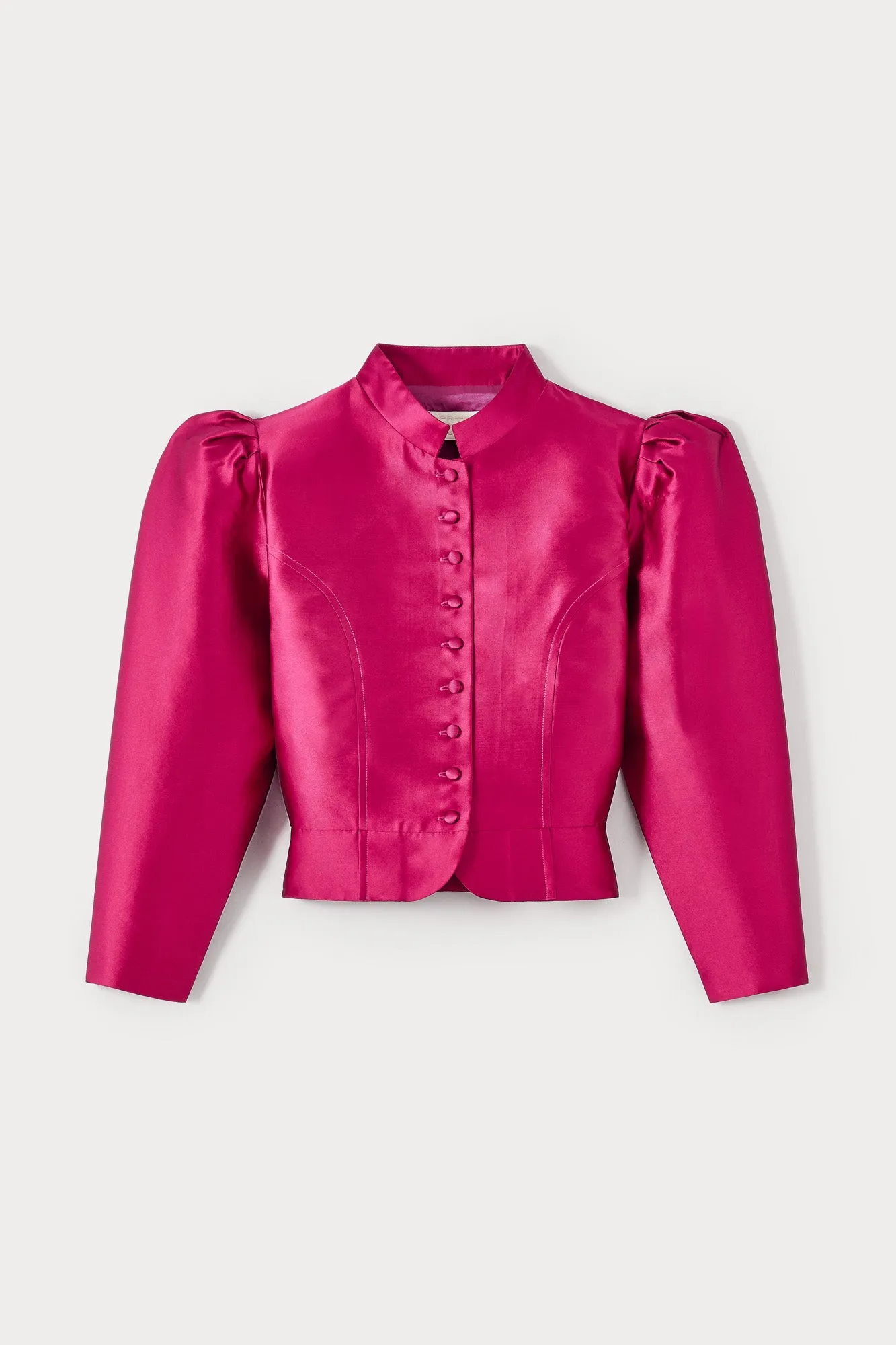FUCHSIA Satin Puff Sleeve Jacket