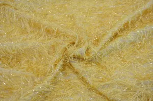 Gold Shaggy Brocade | Gold Metallic Eyelash Fabric | Gold Uragiri Lame | Non Stretch Lurex for Costume, Cosplay Top Dress, Apparel Fabric