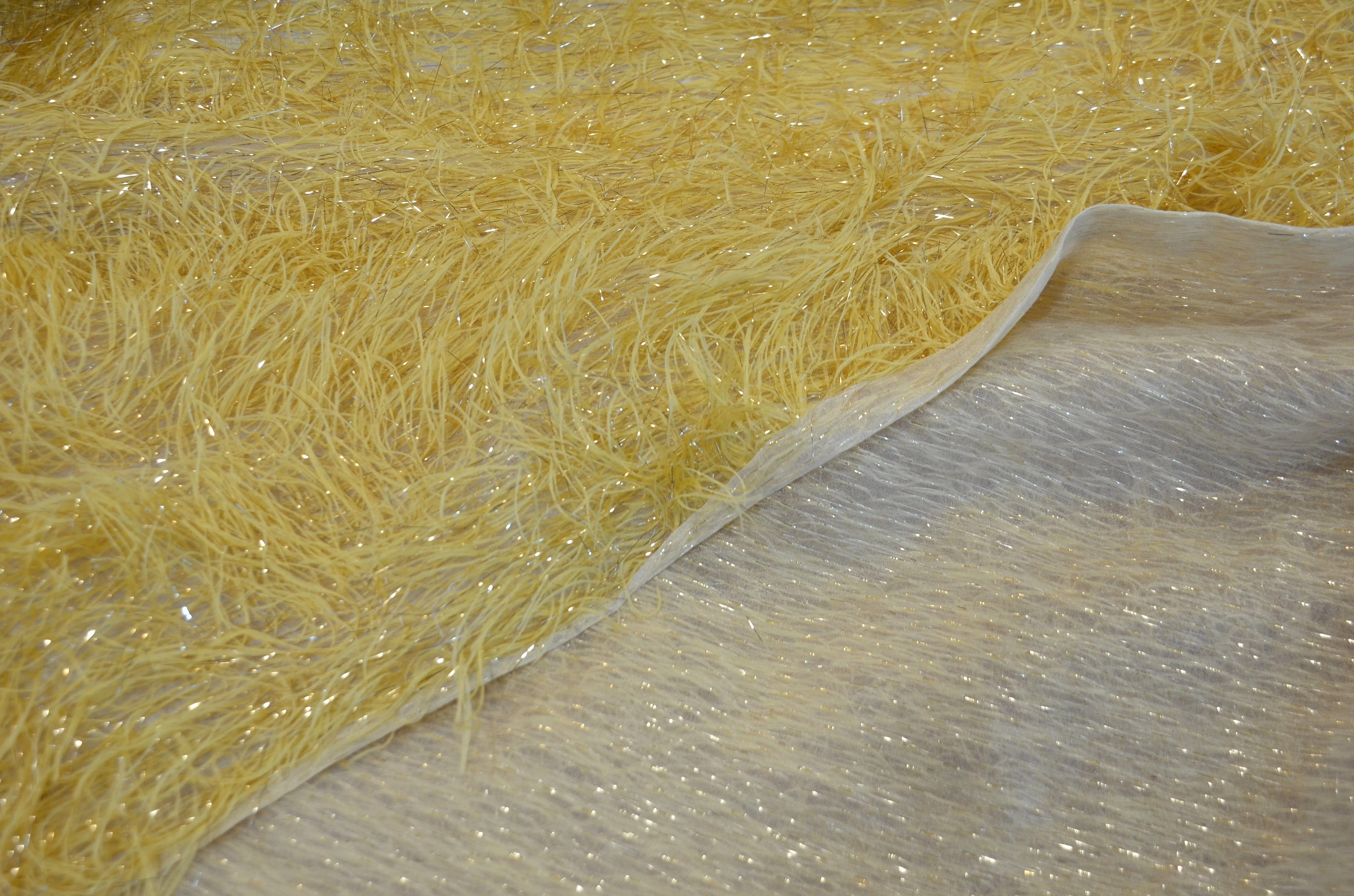 Gold Shaggy Brocade | Gold Metallic Eyelash Fabric | Gold Uragiri Lame | Non Stretch Lurex for Costume, Cosplay Top Dress, Apparel Fabric
