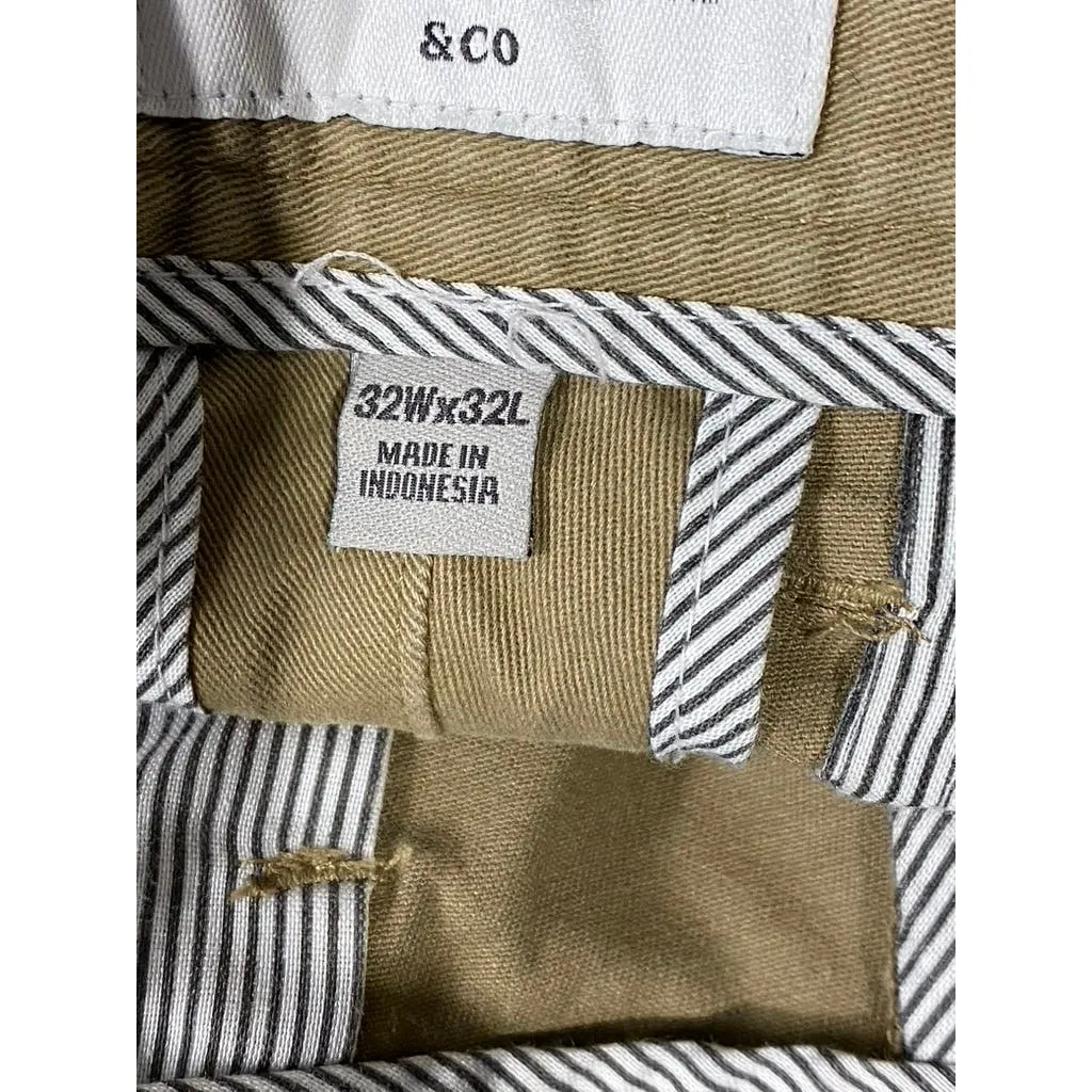 GOODFELLOW & CO Men's Sculptural Tan Hennepin Slim-Fit Chino Pants SZ 32X32