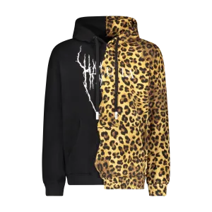 HALF ANIMAL HOODIE BLACK/LEOPARD