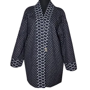 Handcrafted Dragonfly Japanese Indigo Print Kimono Jacket