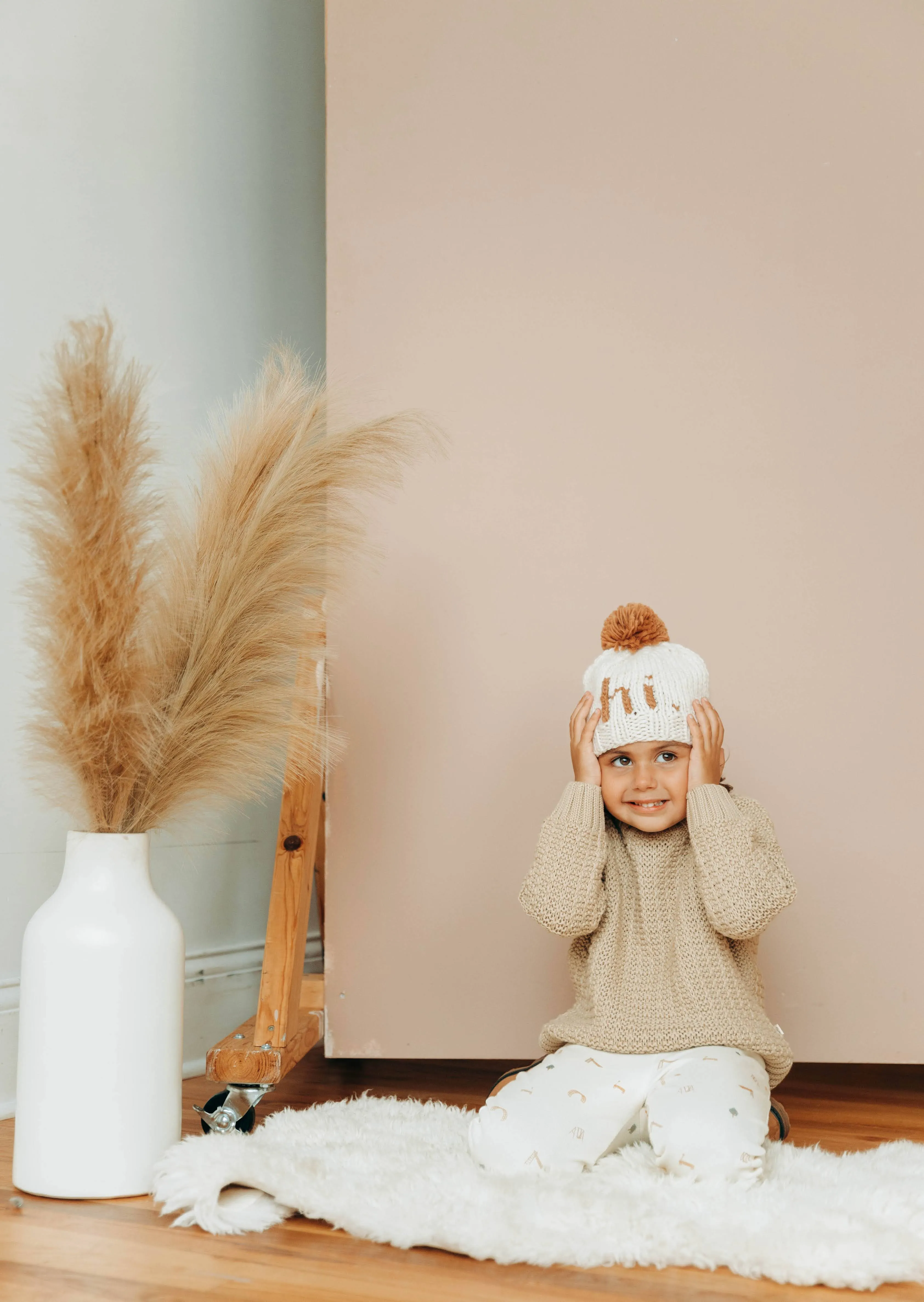Huggalug Hi Pecan Pom Pom Beanie