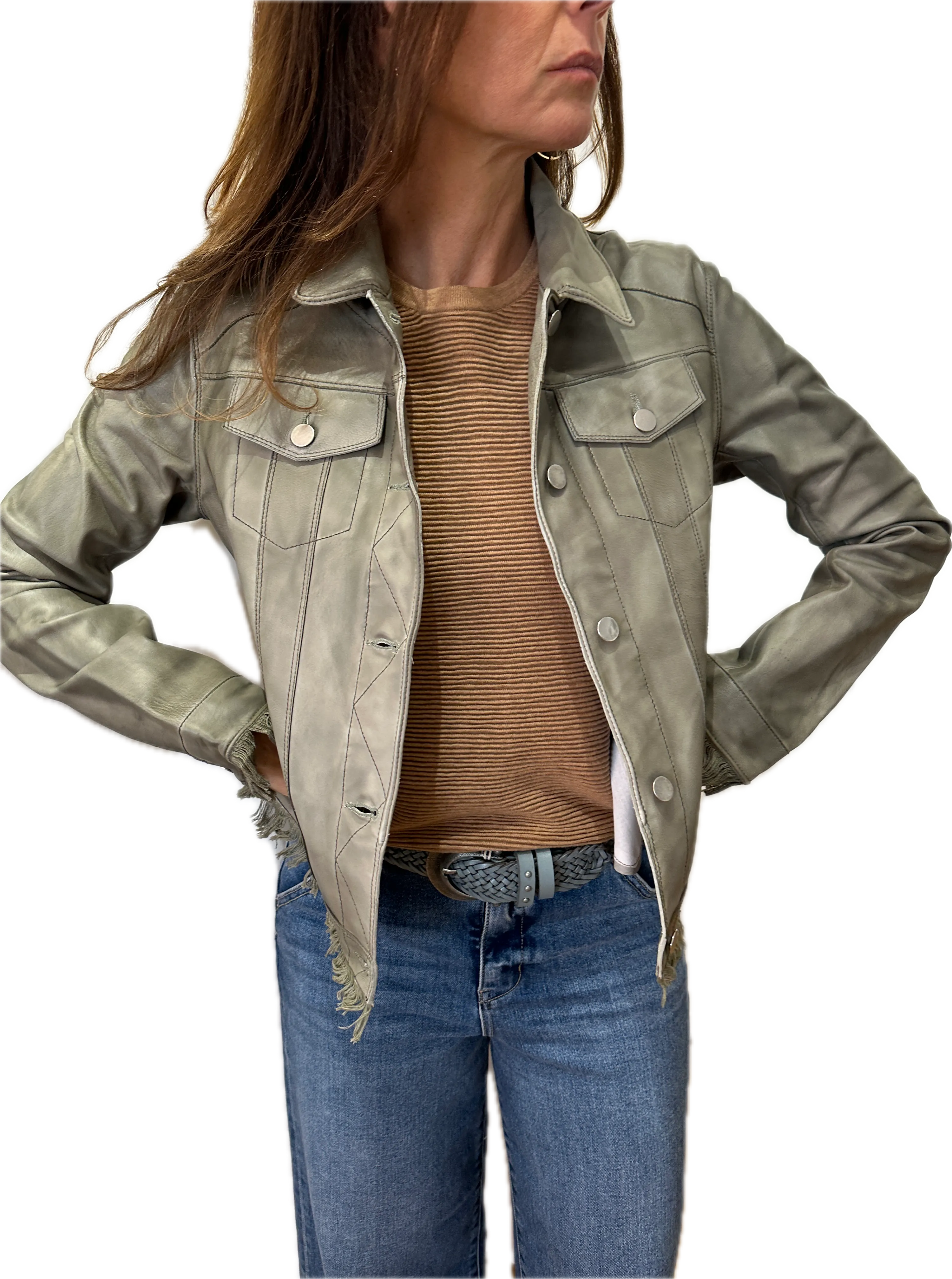 Jakett Alexa Patina Leather Jacket