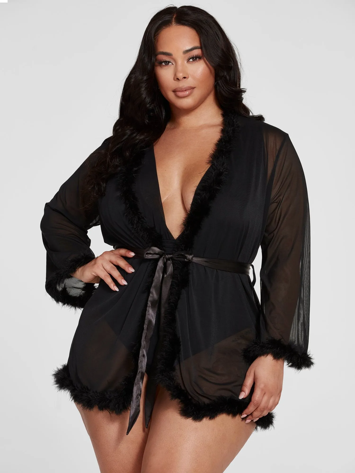 Jayla Faux Fur Trim Robe
