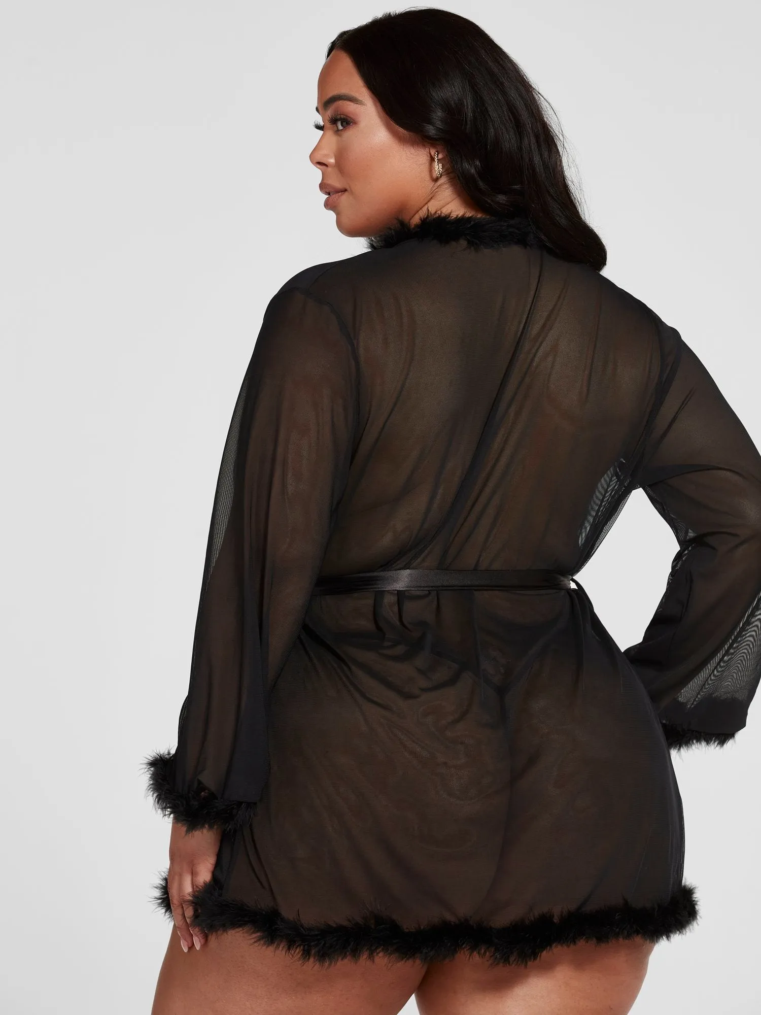 Jayla Faux Fur Trim Robe