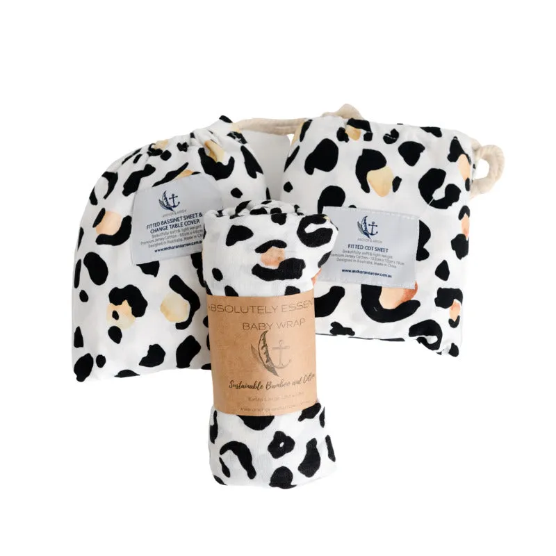 Jersey Cotton Cot Sheet - Leopard Print