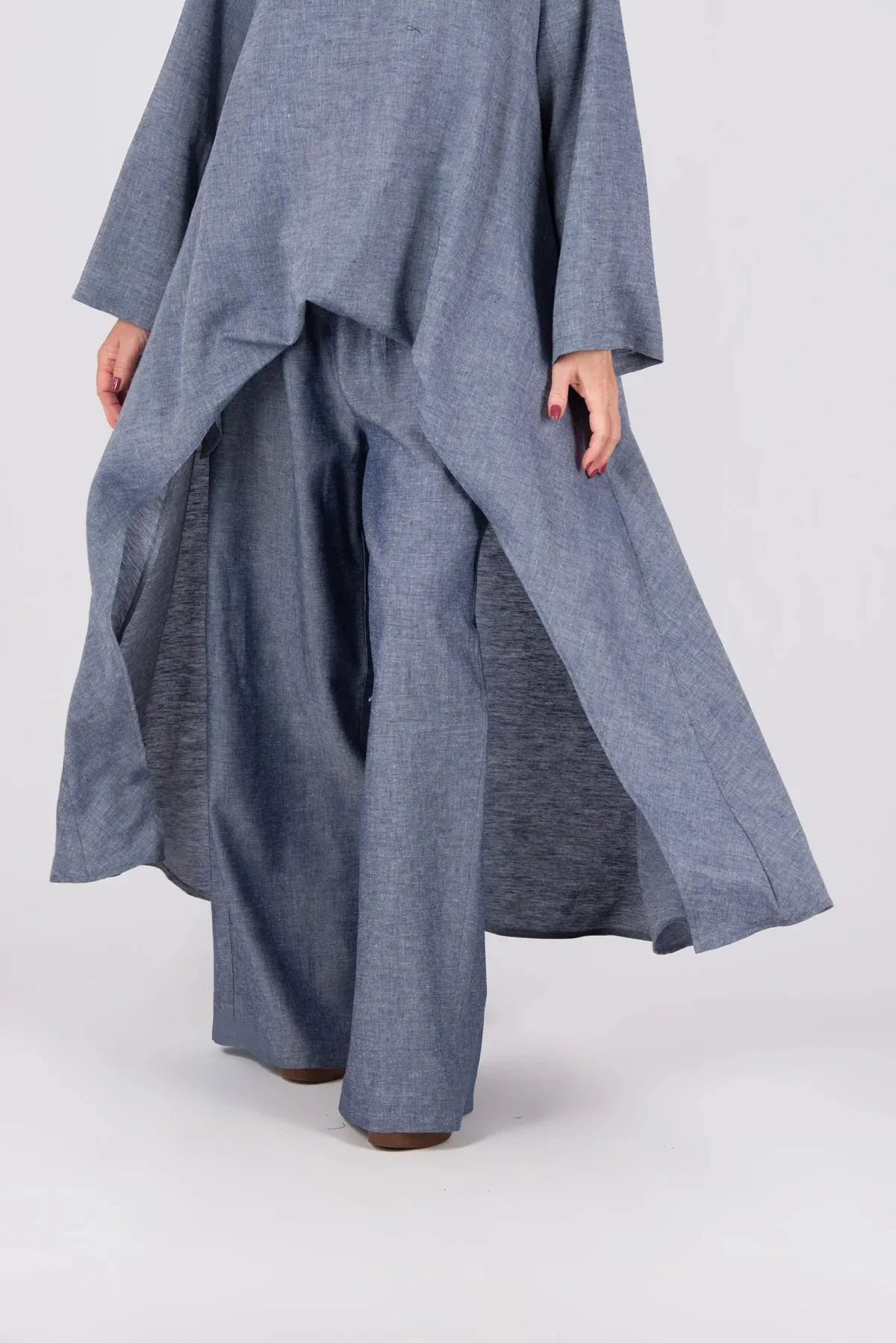 JESIKA JEANS BLUE WIDE LINEN PANTS