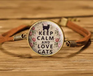 KEEP CALM LOVE CATS BRACELET