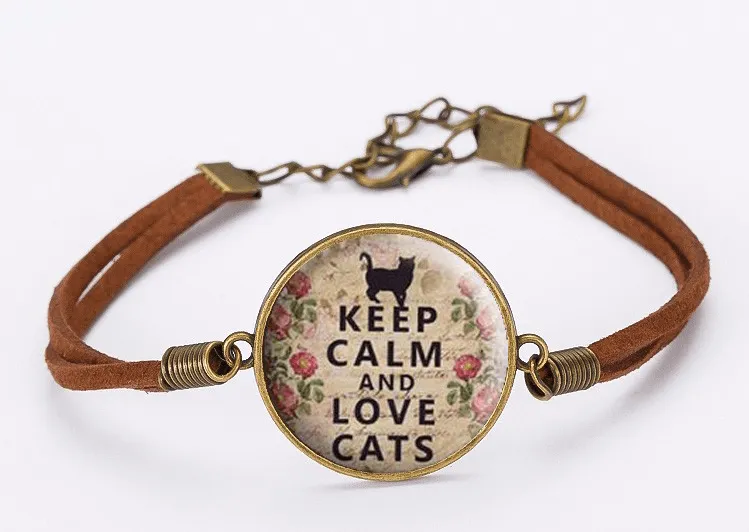 KEEP CALM LOVE CATS BRACELET