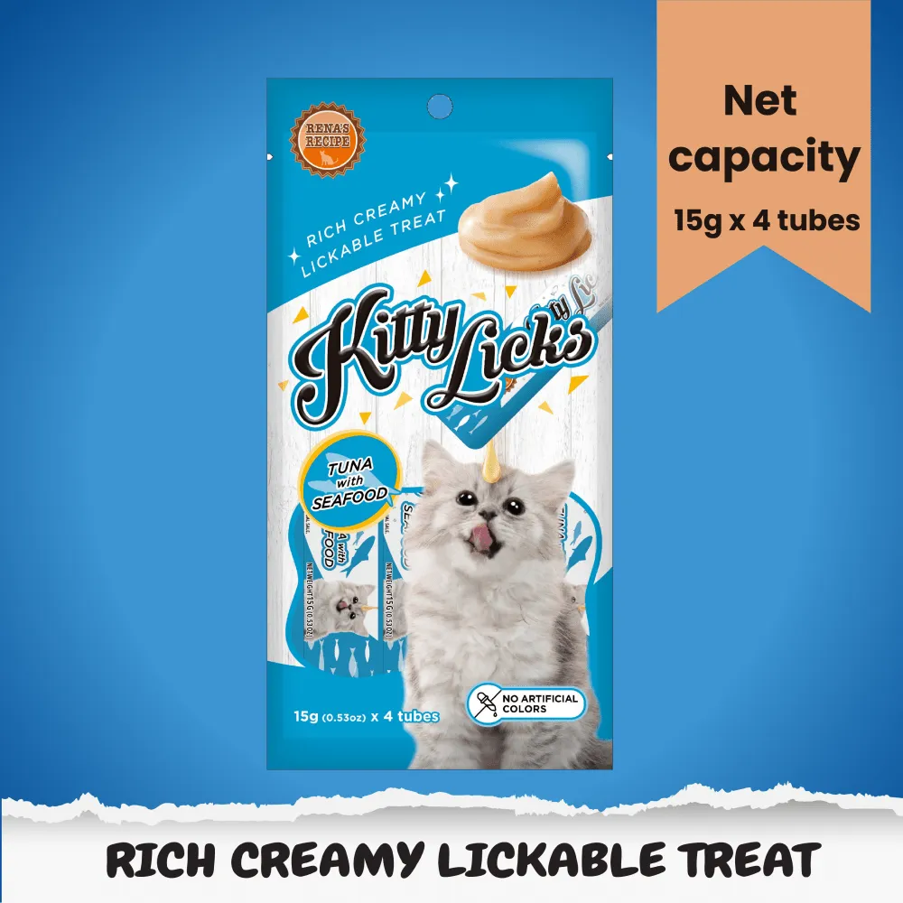 Kitty Licks Tuna Seafood and Tuna Scallop Cat Treats Combo