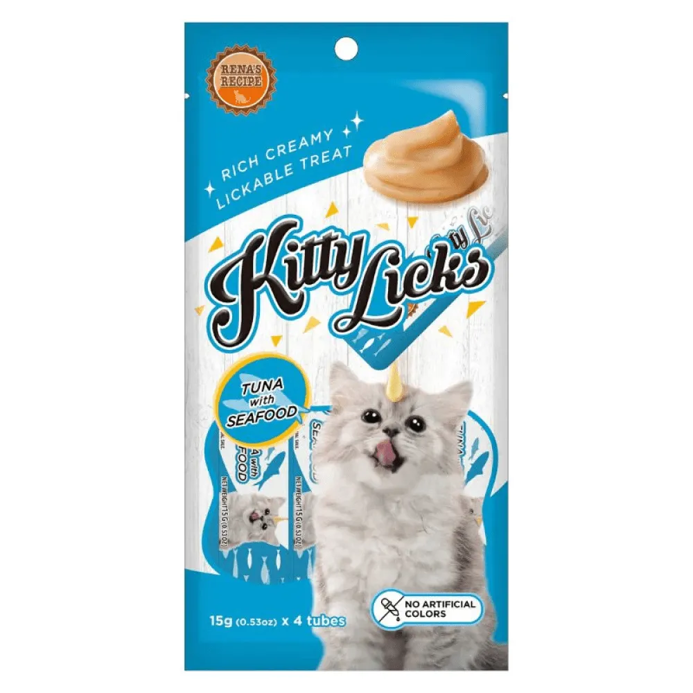 Kitty Licks Tuna Seafood and Tuna Scallop Cat Treats Combo