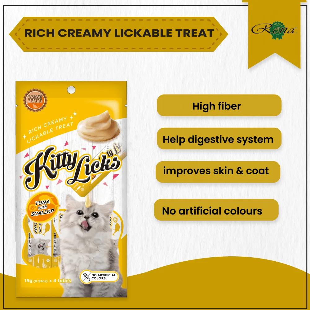 Kitty Licks Tuna Seafood and Tuna Scallop Cat Treats Combo