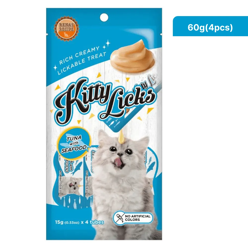 Kitty Licks Tuna Seafood and Tuna Scallop Cat Treats Combo