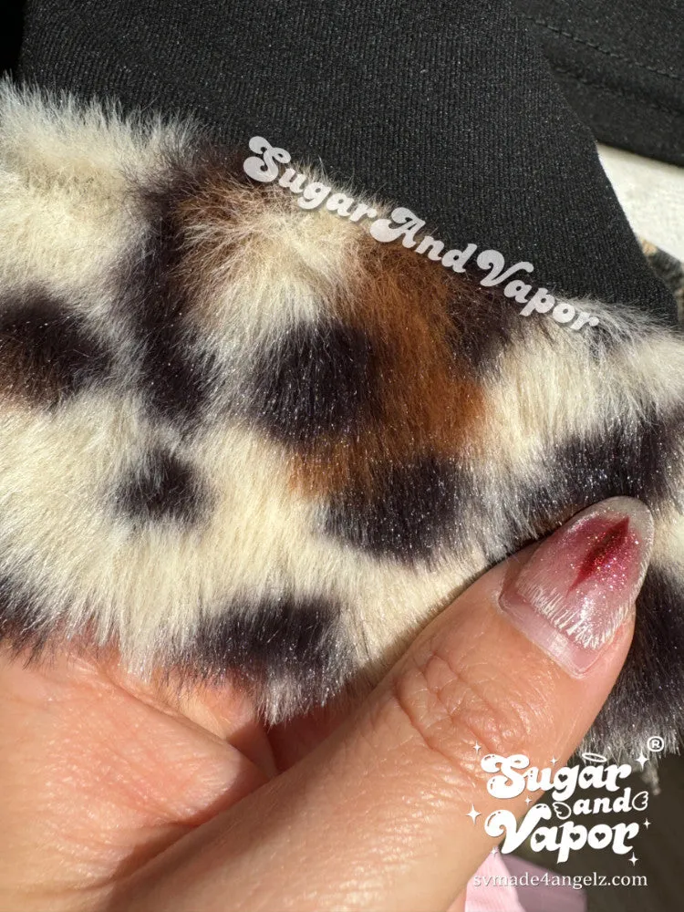 Lana Leopard Furry Patch Slim Top