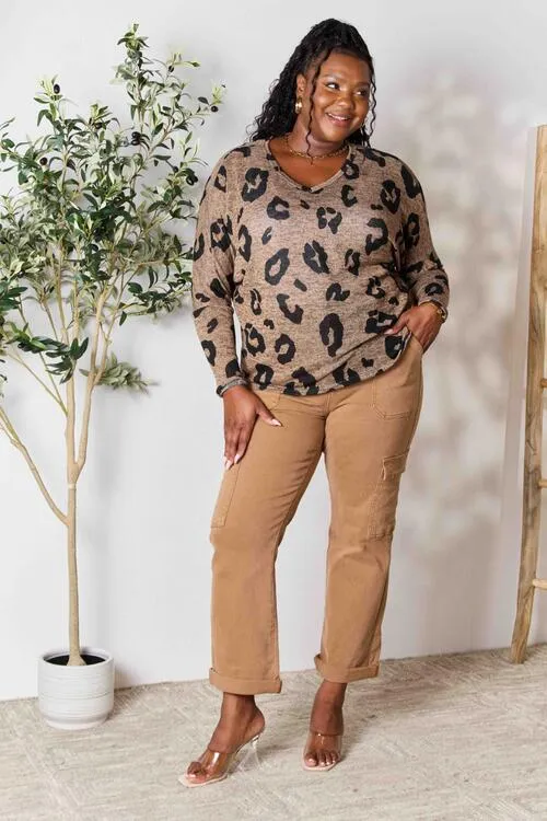 Lanie Leopard V-Neck Top