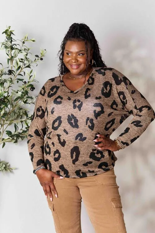 Lanie Leopard V-Neck Top