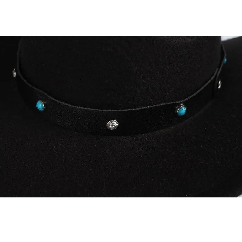 Leather Turquoise Hat Bands