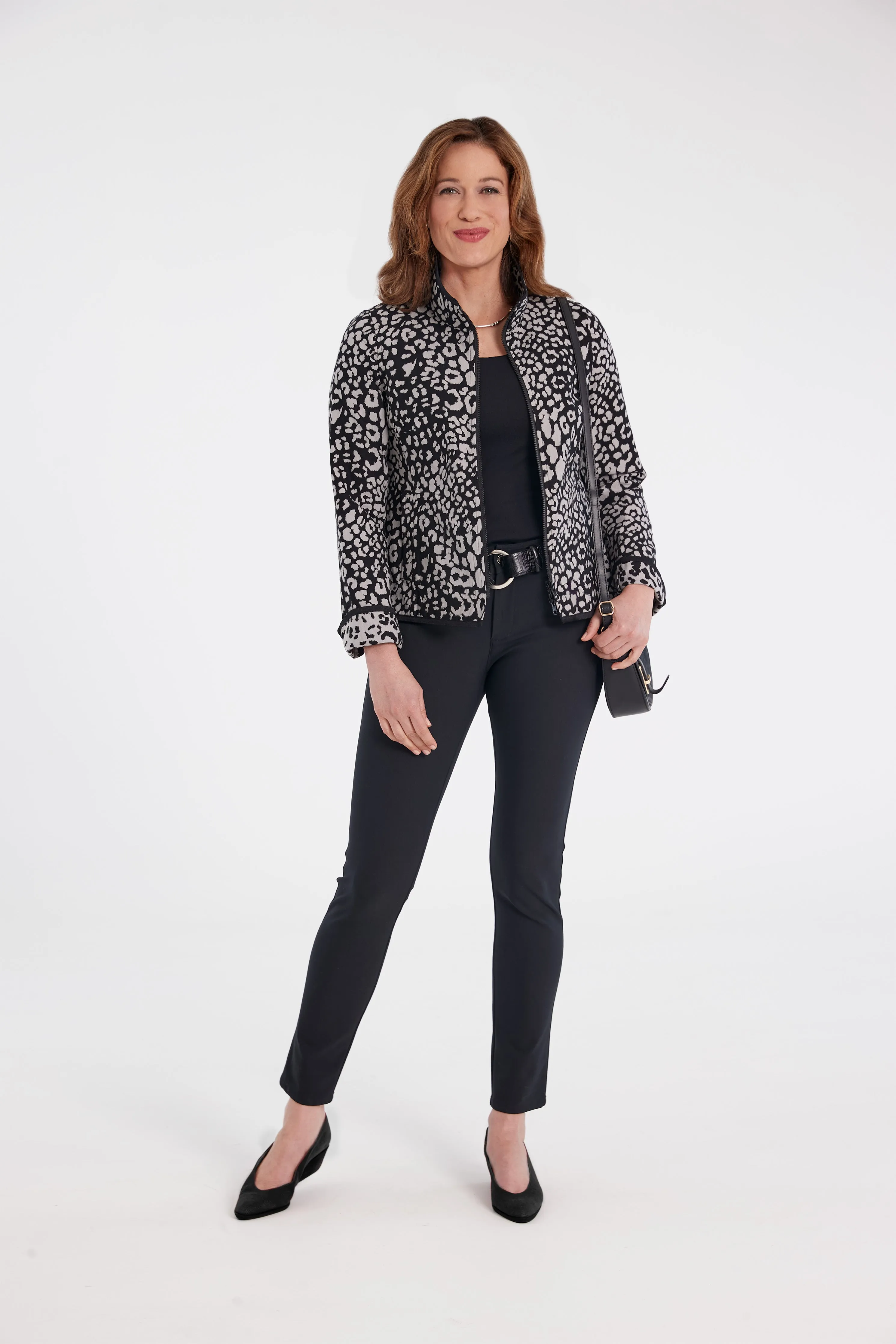 Leopard Double Face Reversible Zip Front Suzanne