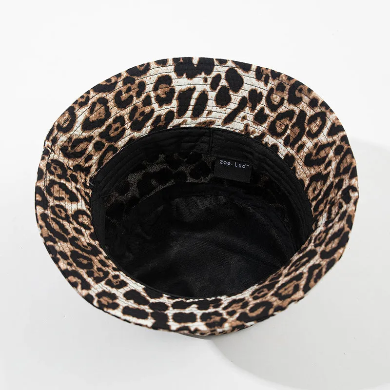 Leopard Fur Hat Leopard Fisherman Hat