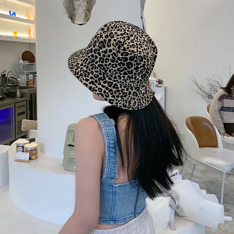 Leopard Fur Hat Leopard Fisherman Hat
