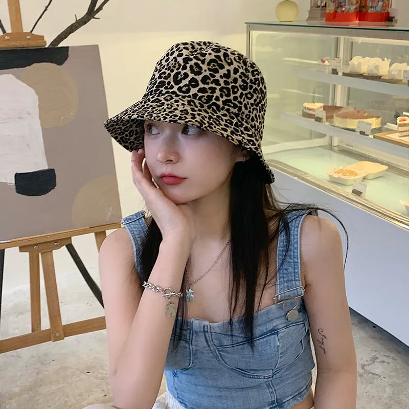 Leopard Fur Hat Leopard Fisherman Hat