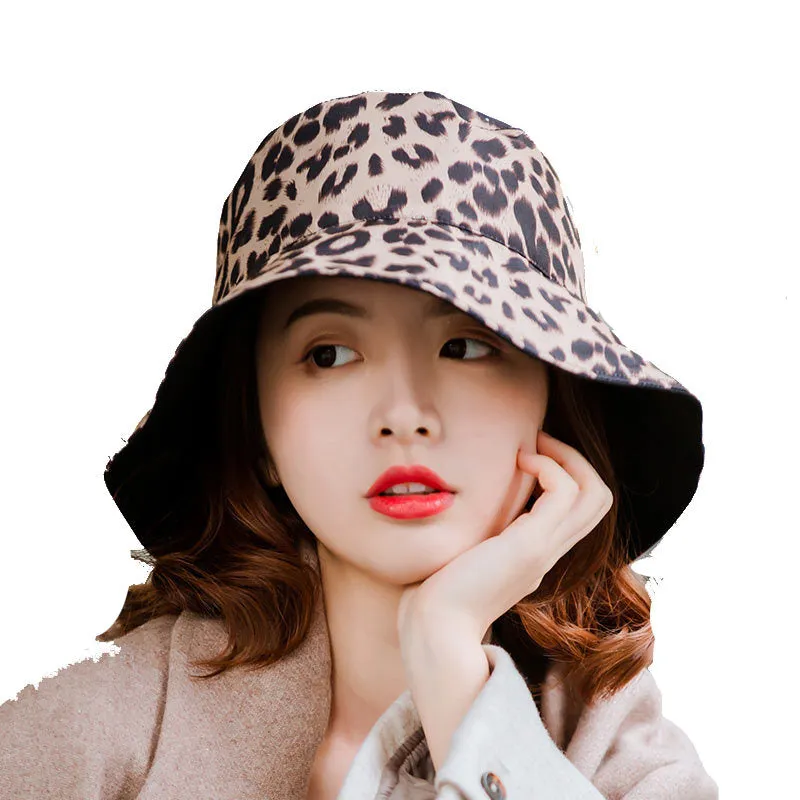 Leopard Fur Hat Retro Bucket Hat Sun Hat