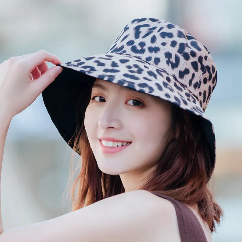 Leopard Fur Hat Retro Bucket Hat Sun Hat
