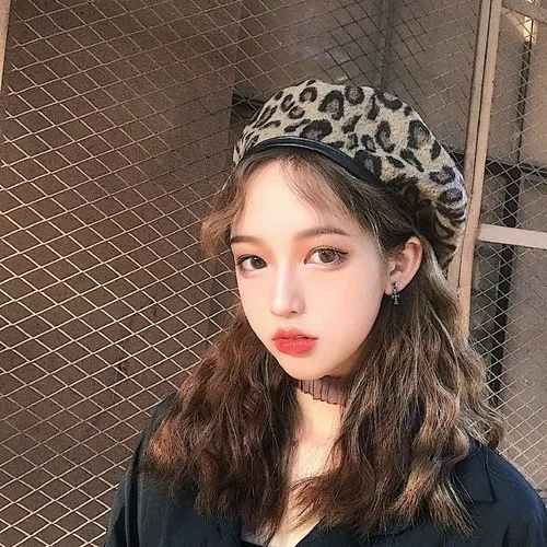 Leopard Fur Hat Vintage Leopard Print Painter Hat Beret