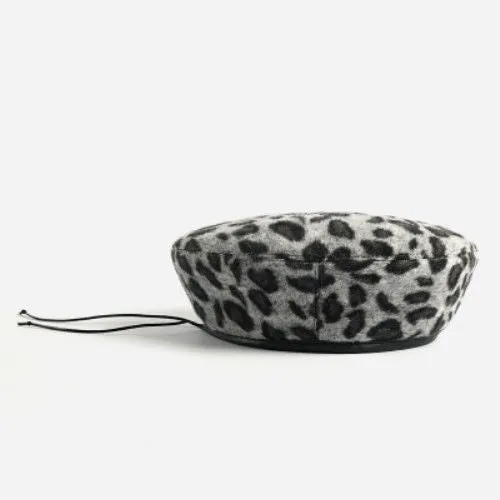 Leopard Fur Hat Vintage Leopard Print Painter Hat Beret