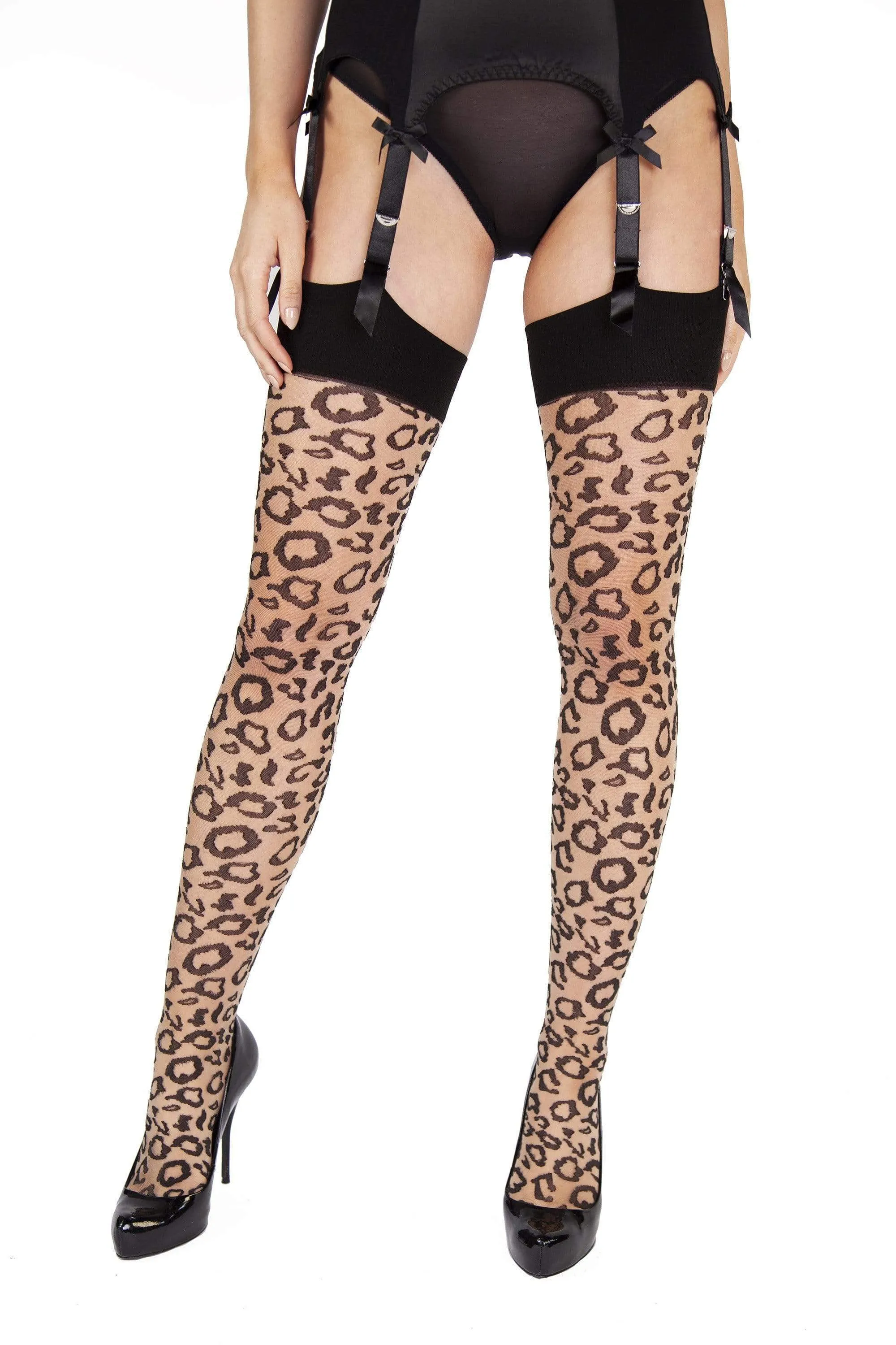 Leopard Knit Stockings
