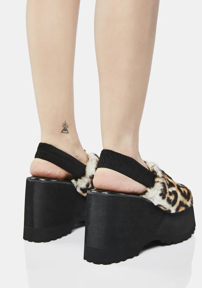 Leopard Paladin Faux Fur Sandals