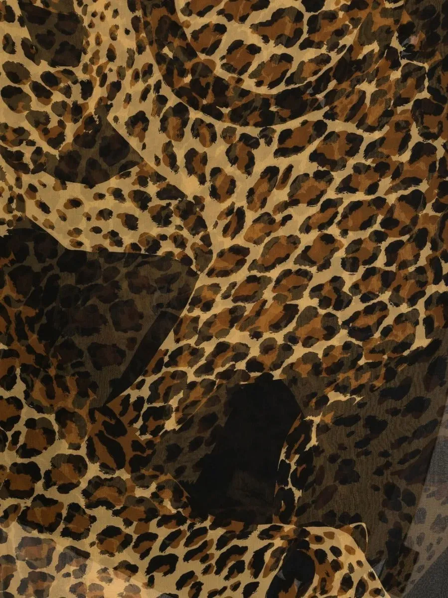 Leopard Print Silk Scarf