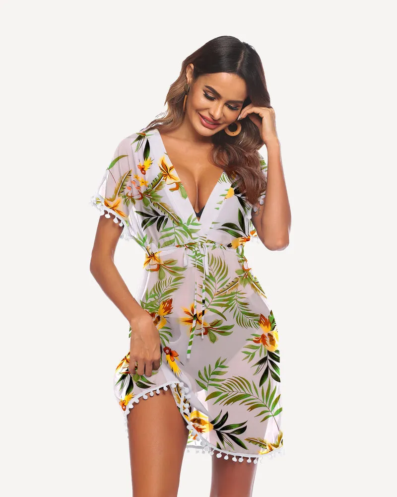 Leopard Print Swimsuit Cover Ups